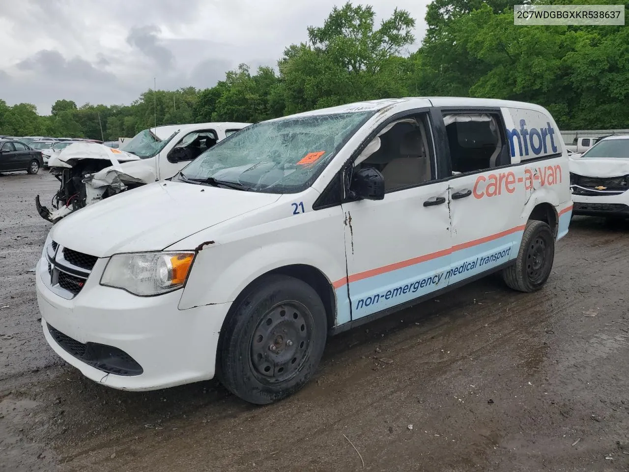 2019 Dodge Grand Caravan Se VIN: 2C7WDGBGXKR538637 Lot: 55014204