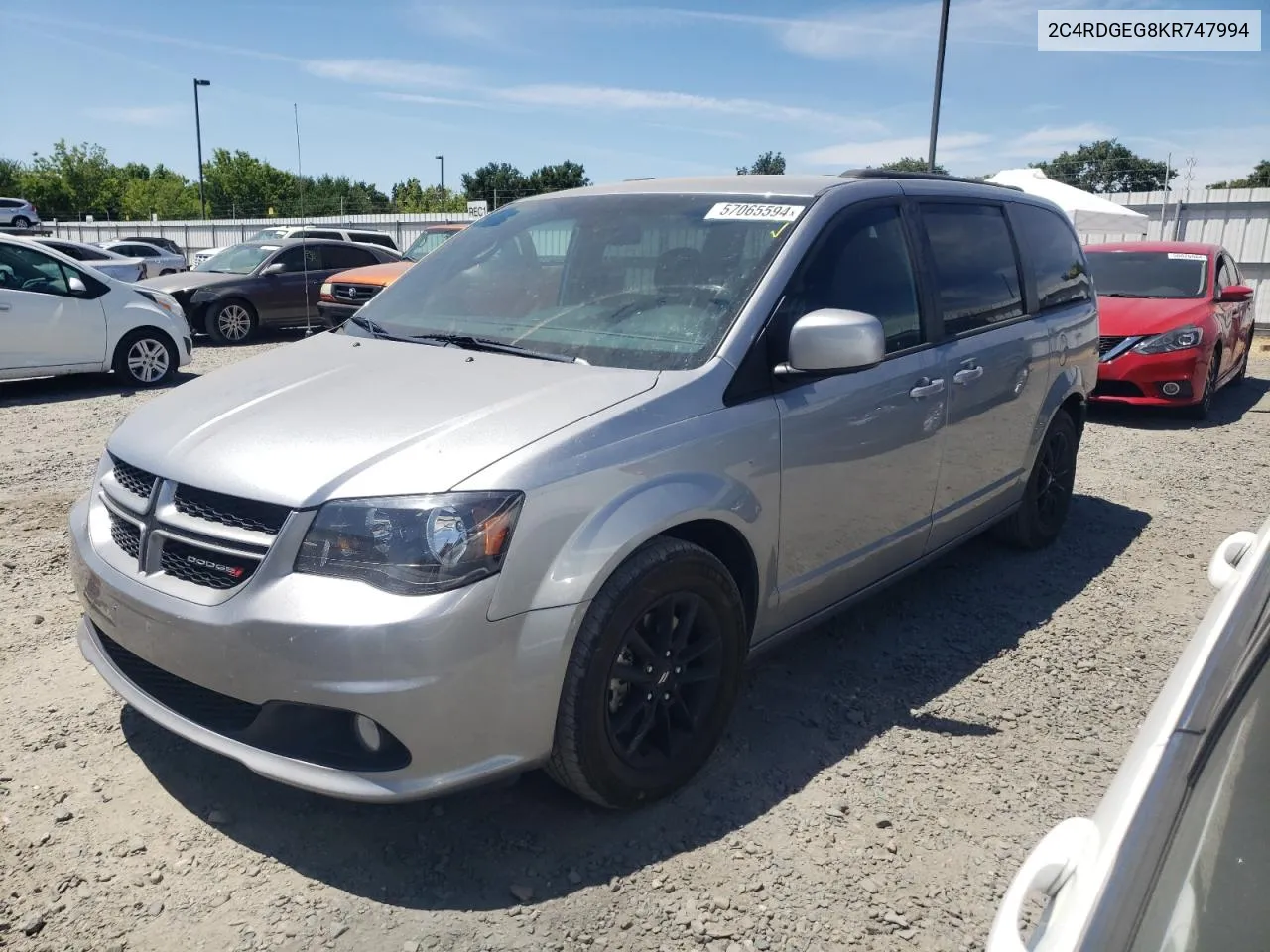 2019 Dodge Grand Caravan Gt VIN: 2C4RDGEG8KR747994 Lot: 57065594