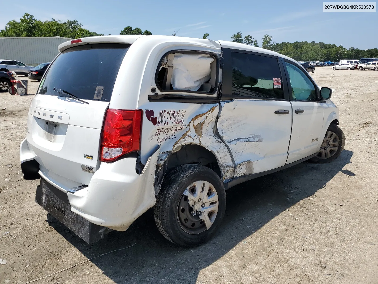 2019 Dodge Grand Caravan Se VIN: 2C7WDGBG4KR538570 Lot: 60081213