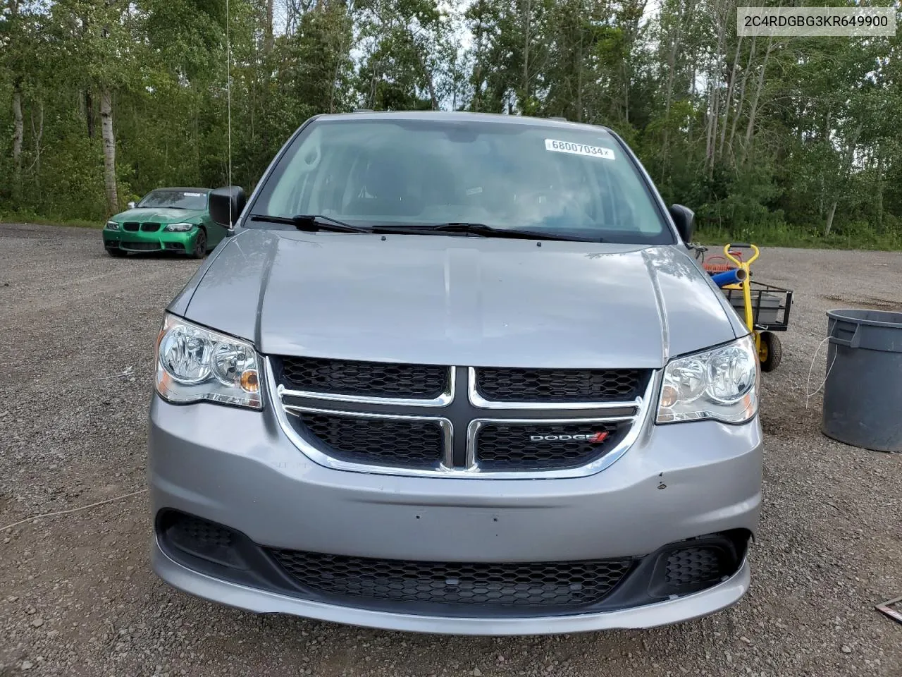 2019 Dodge Grand Caravan Se VIN: 2C4RDGBG3KR649900 Lot: 68007034