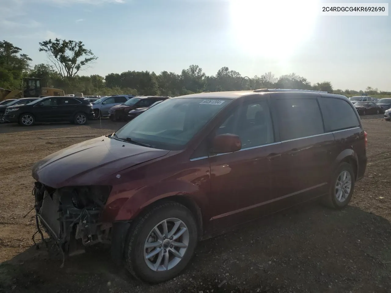 2C4RDGCG4KR692690 2019 Dodge Grand Caravan Sxt