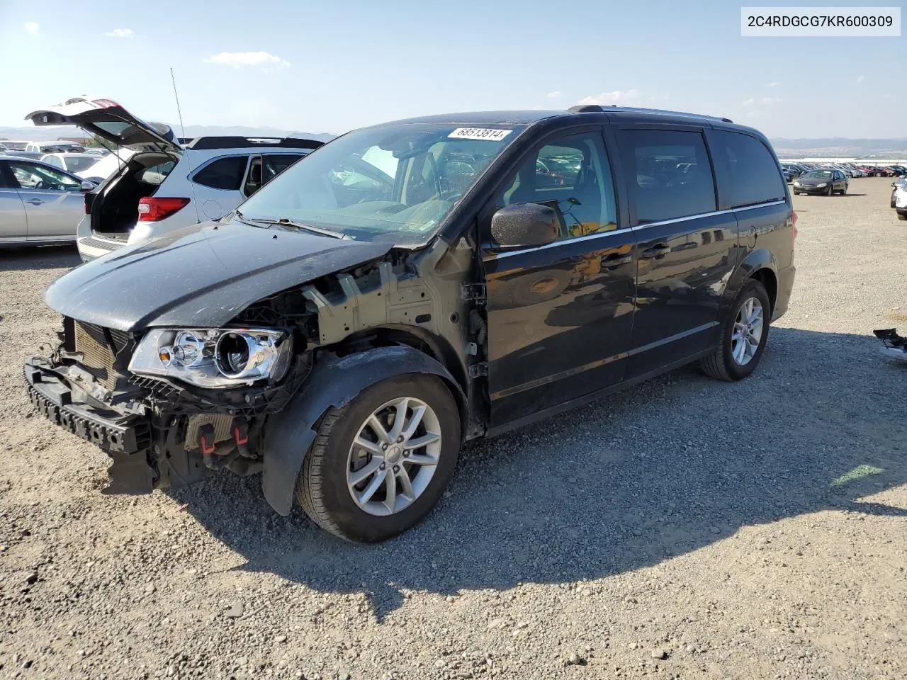 2019 Dodge Grand Caravan Sxt VIN: 2C4RDGCG7KR600309 Lot: 68513814