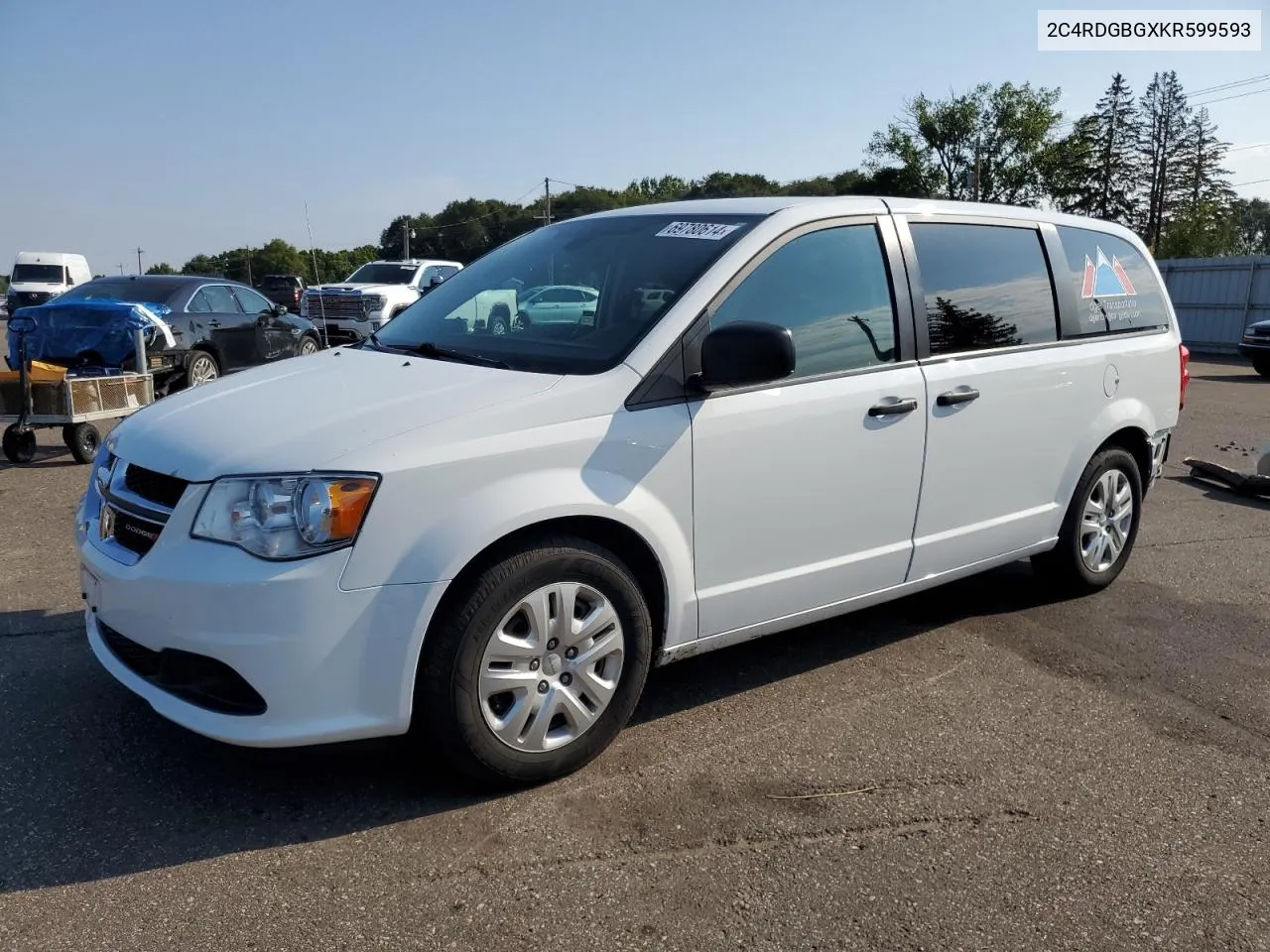 2019 Dodge Grand Caravan Se VIN: 2C4RDGBGXKR599593 Lot: 69780614