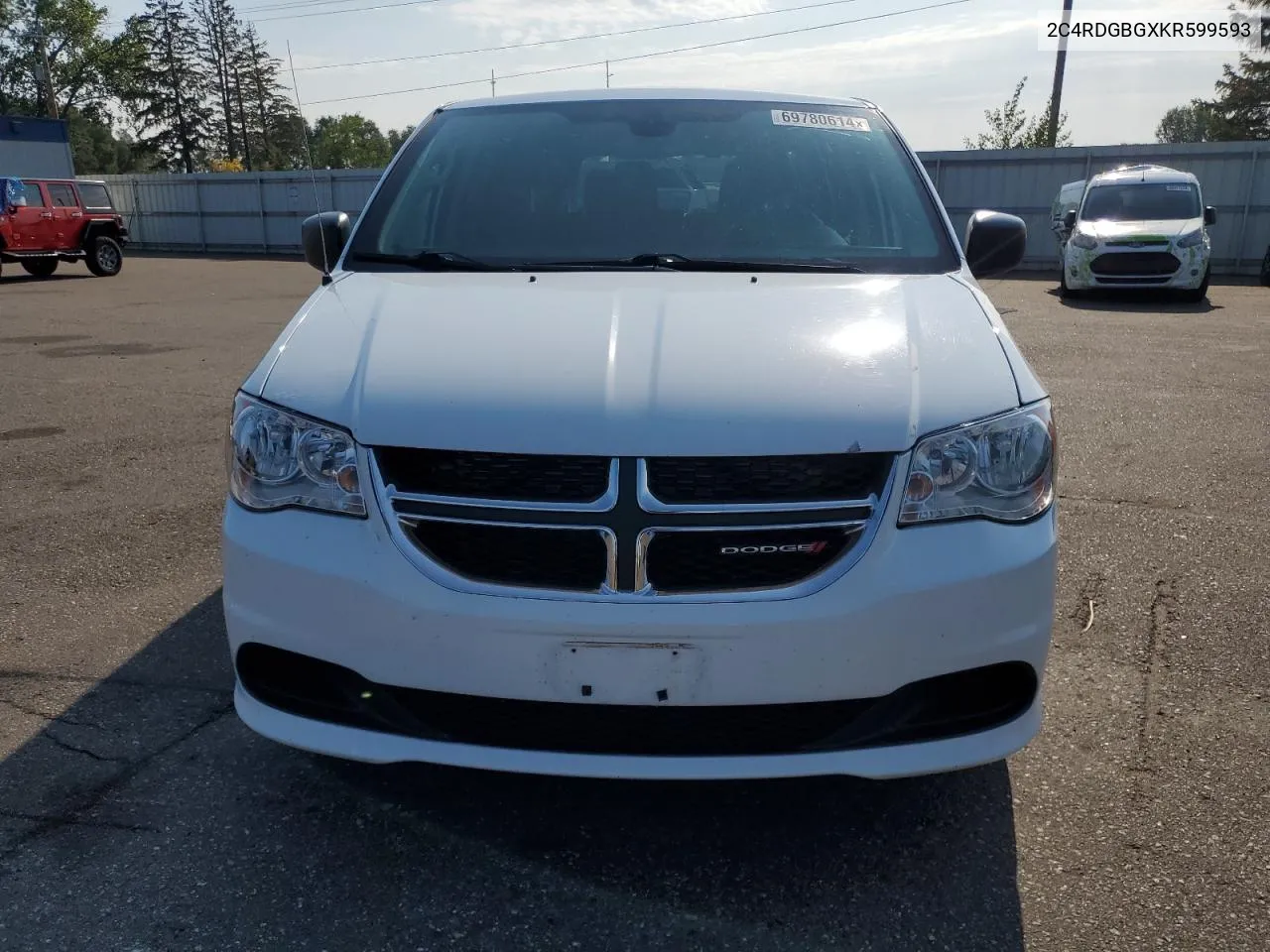 2019 Dodge Grand Caravan Se VIN: 2C4RDGBGXKR599593 Lot: 69780614