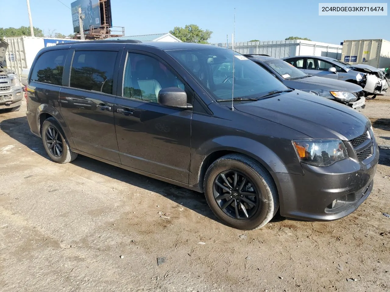 2019 Dodge Grand Caravan Gt VIN: 2C4RDGEG3KR716474 Lot: 70249384