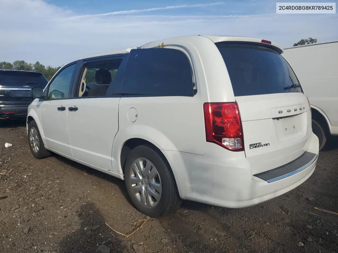 2019 Dodge Grand Caravan Se VIN: 2C4RDGBG8KR789425 Lot: 70999874