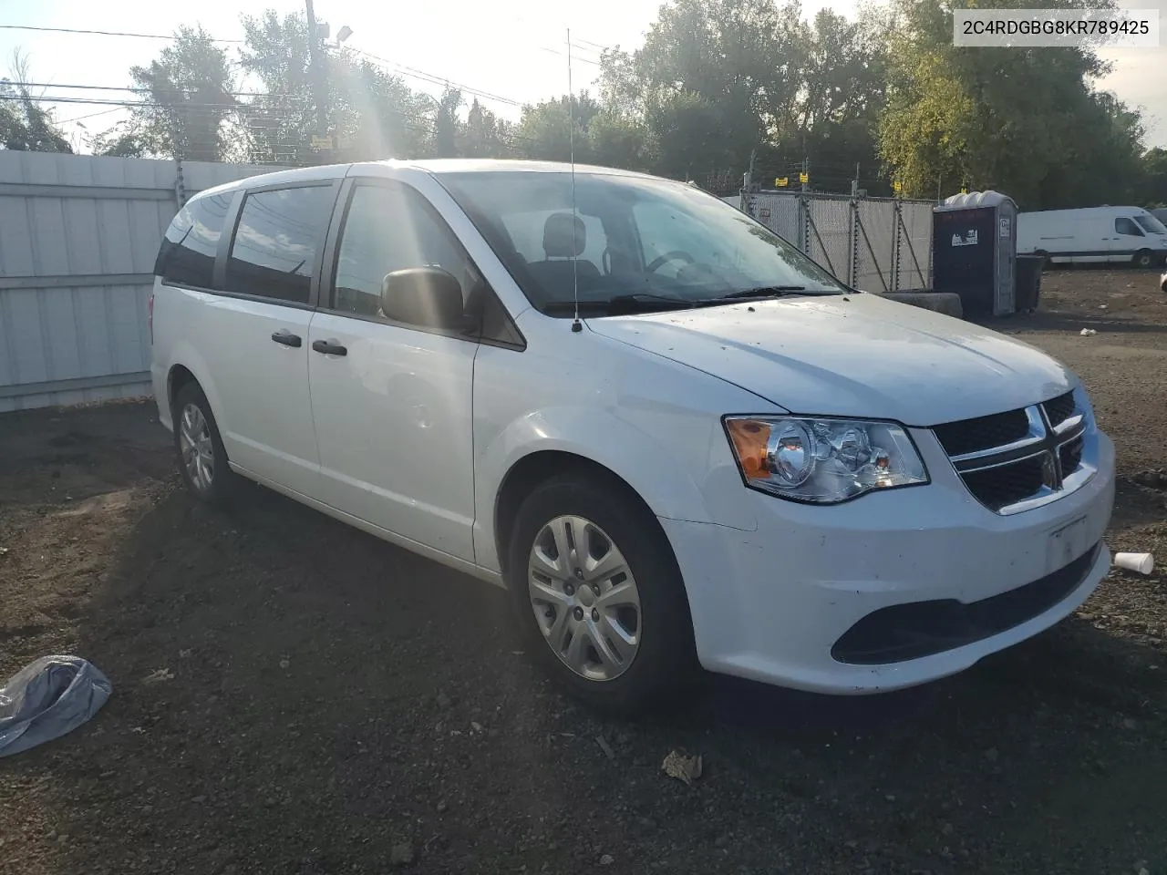 2019 Dodge Grand Caravan Se VIN: 2C4RDGBG8KR789425 Lot: 70999874