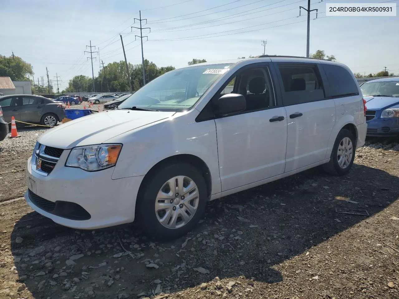 2019 Dodge Grand Caravan Se VIN: 2C4RDGBG4KR500931 Lot: 71155364