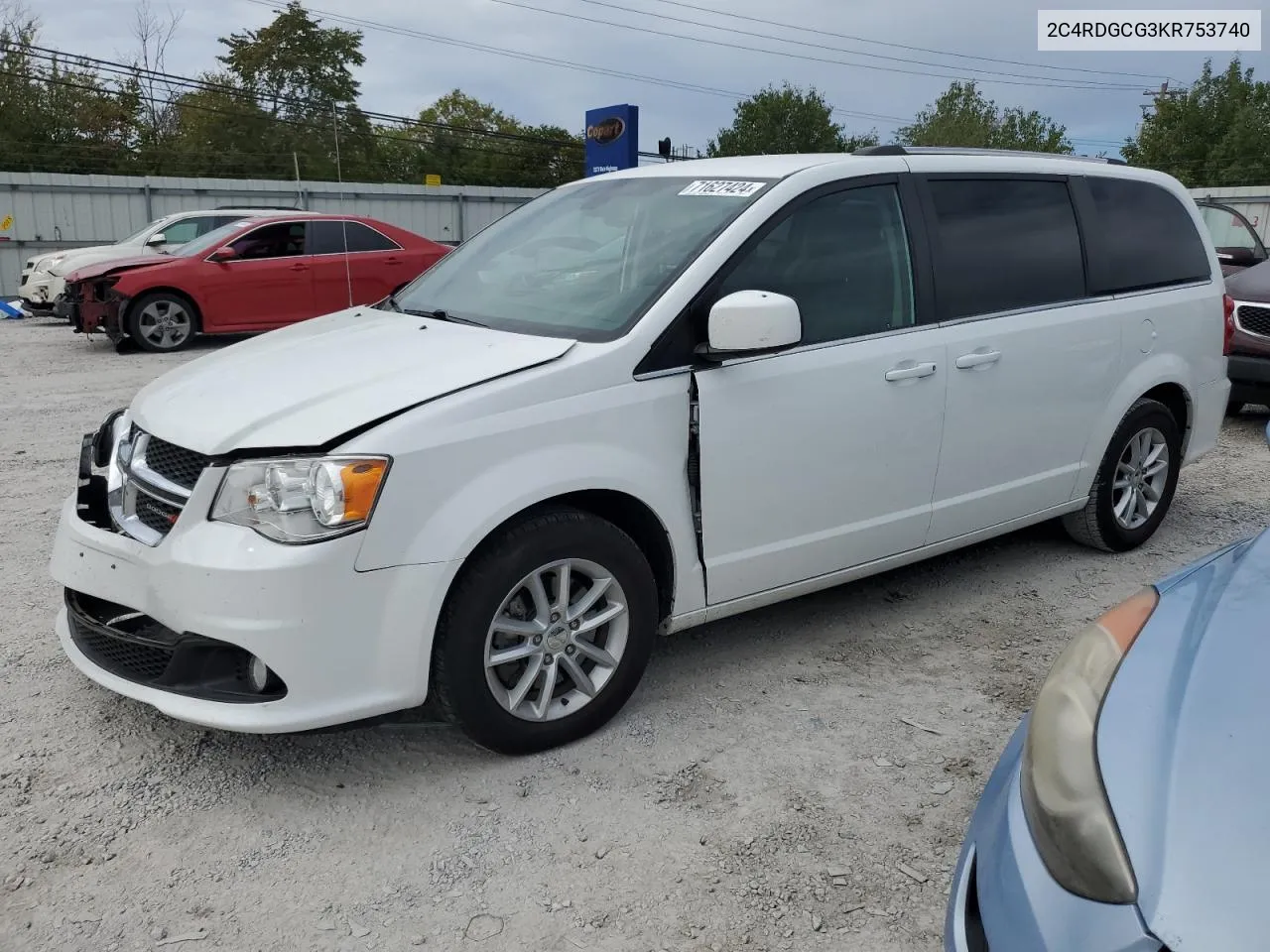 2019 Dodge Grand Caravan Sxt VIN: 2C4RDGCG3KR753740 Lot: 71627424