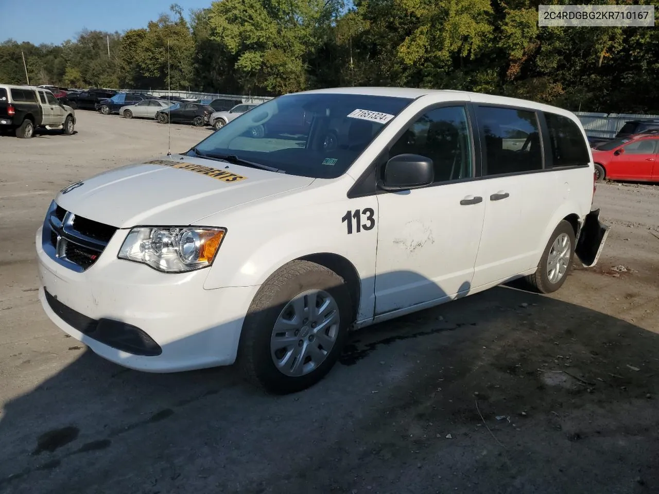 2019 Dodge Grand Caravan Se VIN: 2C4RDGBG2KR710167 Lot: 71651324