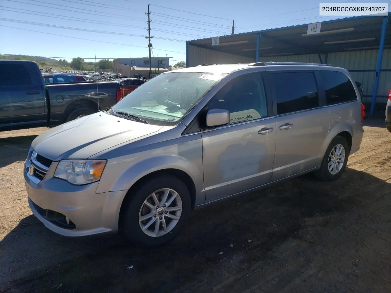 2019 Dodge Grand Caravan Sxt VIN: 2C4RDGCGXKR743707 Lot: 72418124