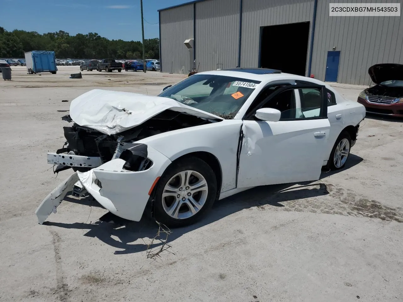 2021 Dodge Charger Sxt VIN: 2C3CDXBG7MH543503 Lot: 55741504