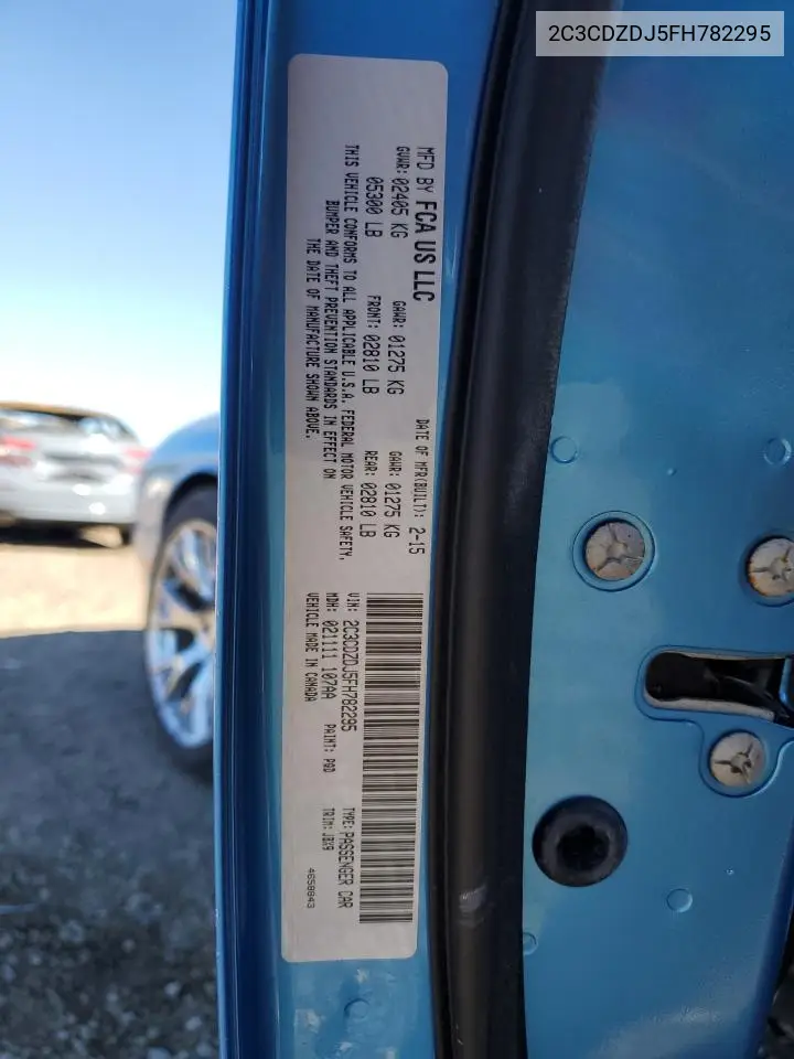 2C3CDZDJ5FH782295 2015 Dodge Challenger Srt 392