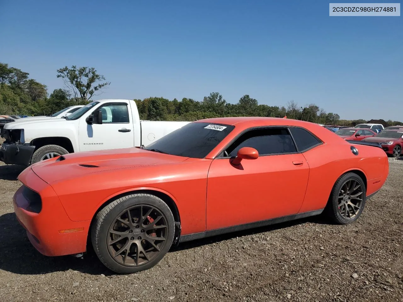 2C3CDZC98GH274881 2016 Dodge Challenger Srt Hellcat