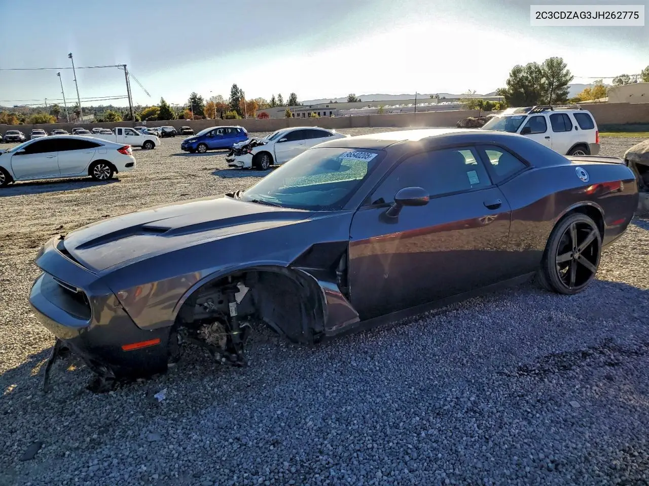 2C3CDZAG3JH262775 2018 Dodge Challenger Sxt