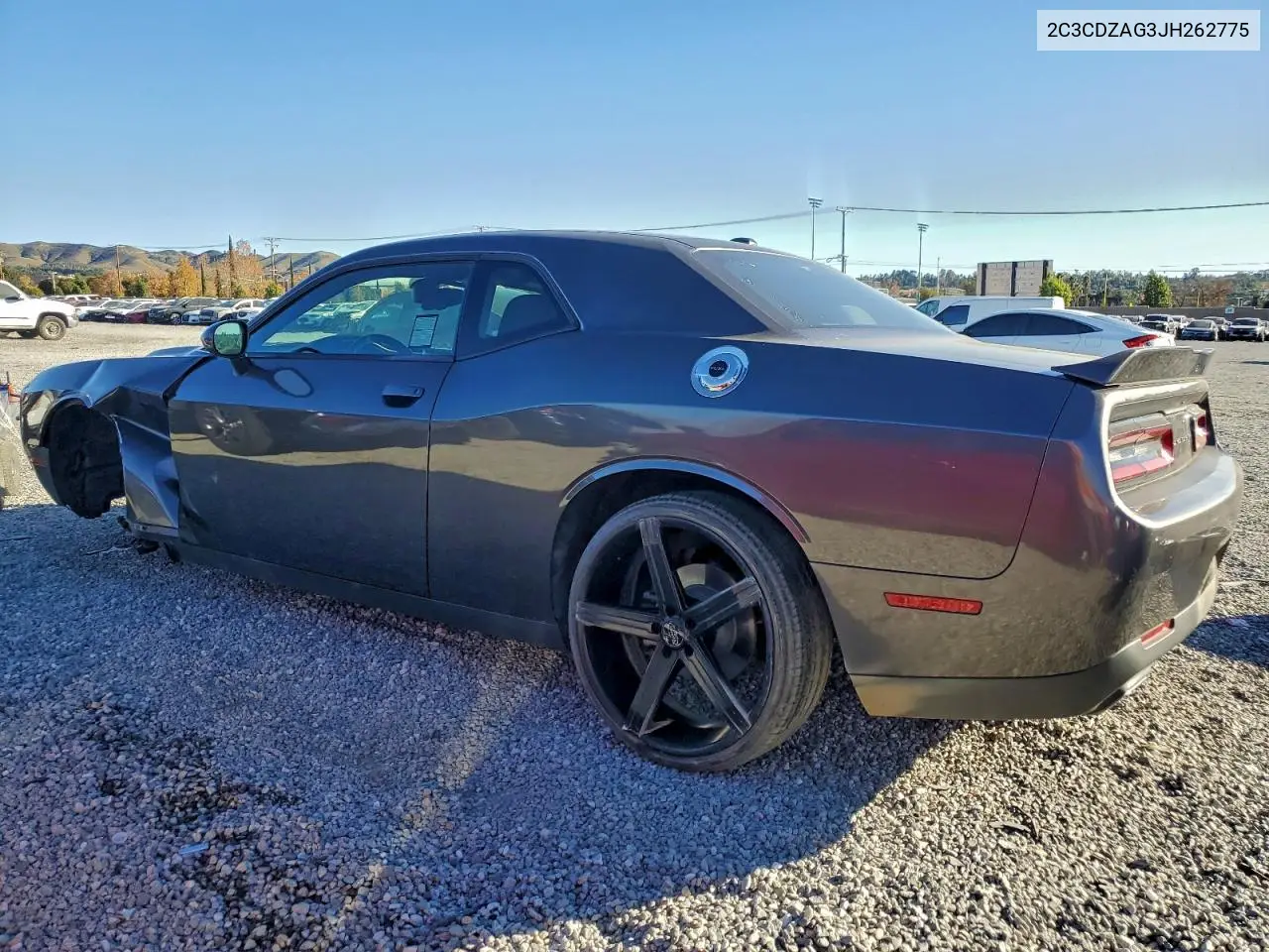 2C3CDZAG3JH262775 2018 Dodge Challenger Sxt