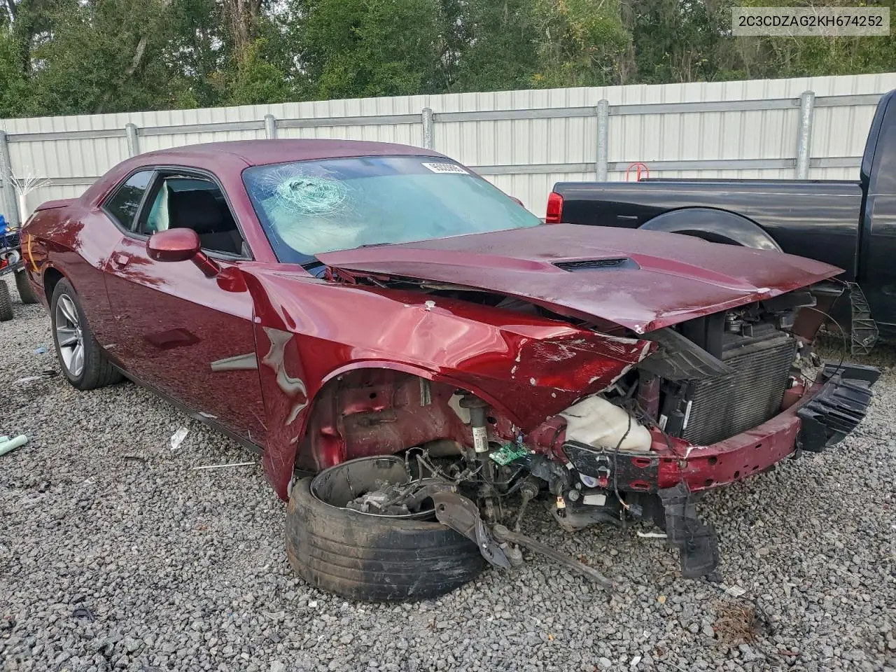 2C3CDZAG2KH674252 2019 Dodge Challenger Sxt