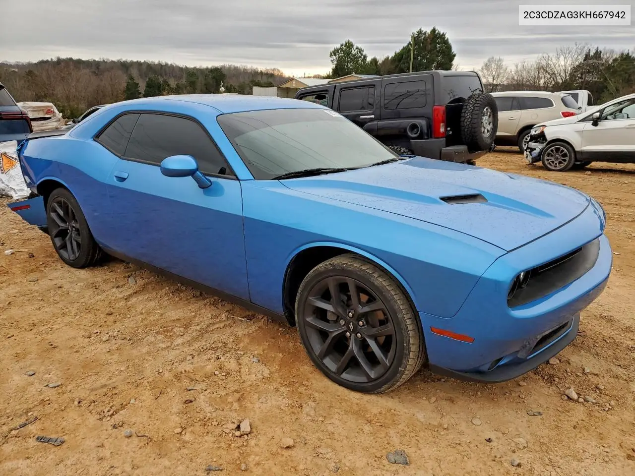 2C3CDZAG3KH667942 2019 Dodge Challenger Sxt