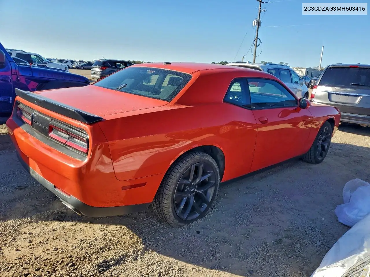 2C3CDZAG3MH503416 2021 Dodge Challenger Sxt