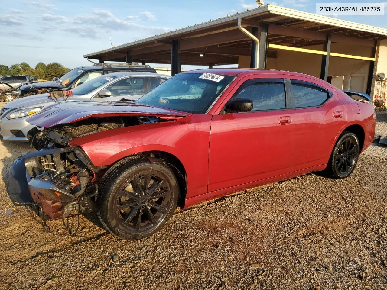 2006 Dodge Charger Se VIN: 2B3KA43R46H486275 Lot: 70095664