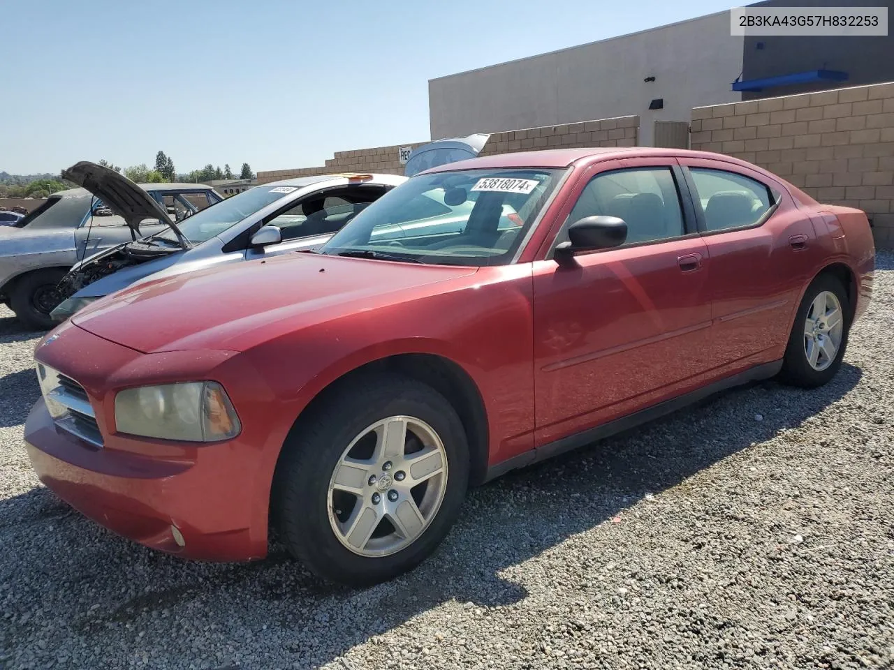 2007 Dodge Charger Se VIN: 2B3KA43G57H832253 Lot: 53818074