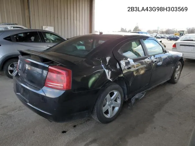 2008 Dodge Charger VIN: 2B3LA43G98H303569 Lot: 41785643