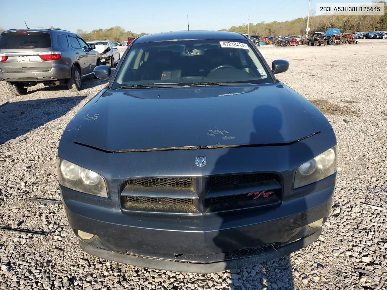 2008 Dodge Charger R/T VIN: 2B3LA53H38H126645 Lot: 47210414