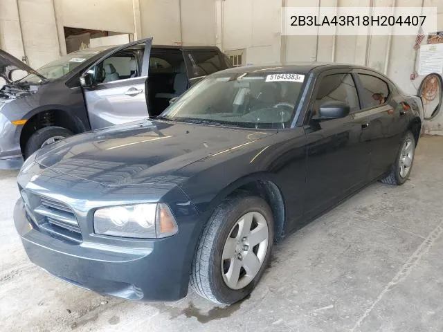 2008 Dodge Charger VIN: 2B3LA43R18H204407 Lot: 50276914