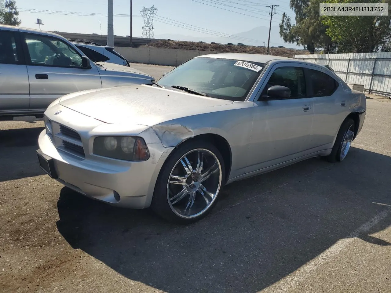 2008 Dodge Charger VIN: 2B3LA43R48H313752 Lot: 62012954