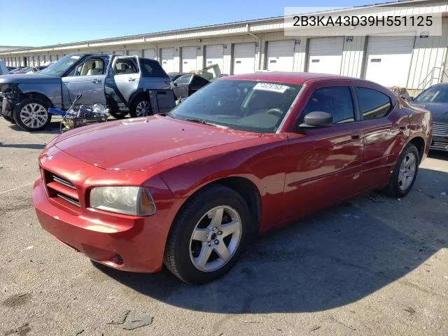 2009 Dodge Charger VIN: 2B3KA43D39H551125 Lot: 50935104