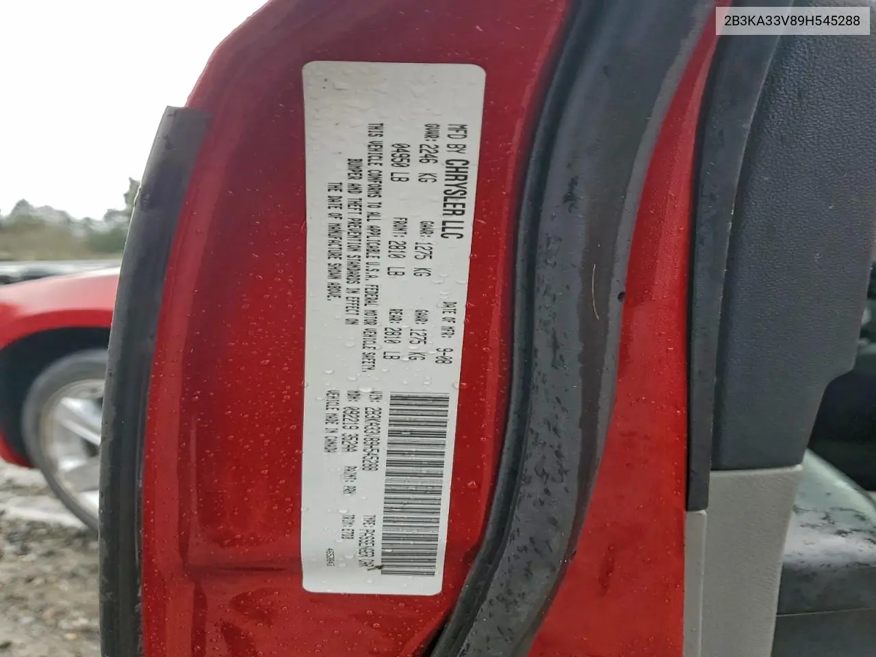2B3KA33V89H545288 2009 Dodge Charger Sxt