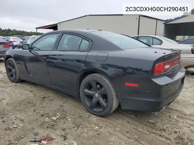 2012 Dodge Charger Sxt VIN: 2C3CDXHG0CH290451 Lot: 49510944