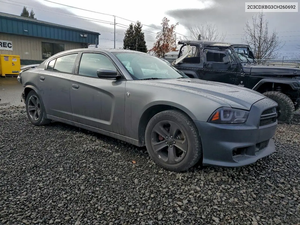 2C3CDXBG3CH260692 2012 Dodge Charger Se