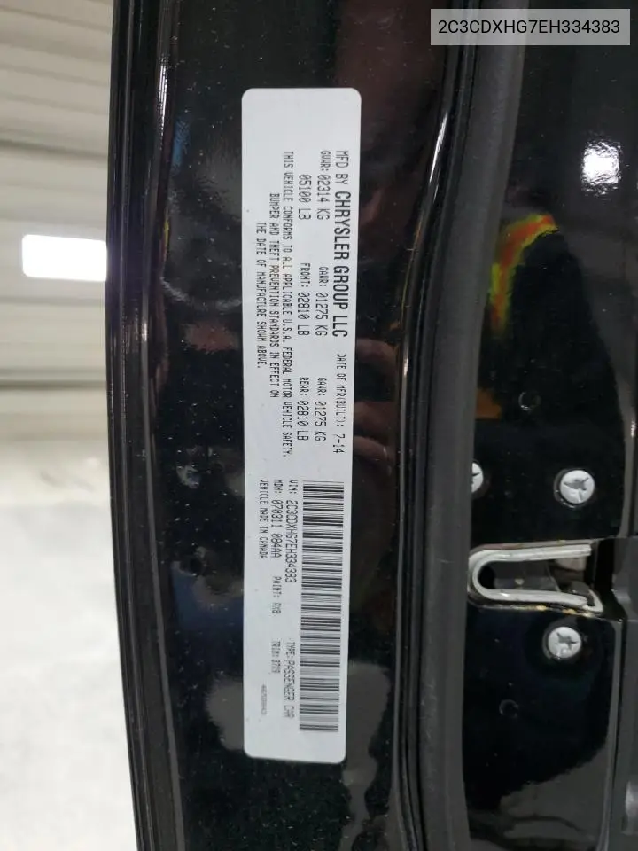 2C3CDXHG7EH334383 2014 Dodge Charger Sxt