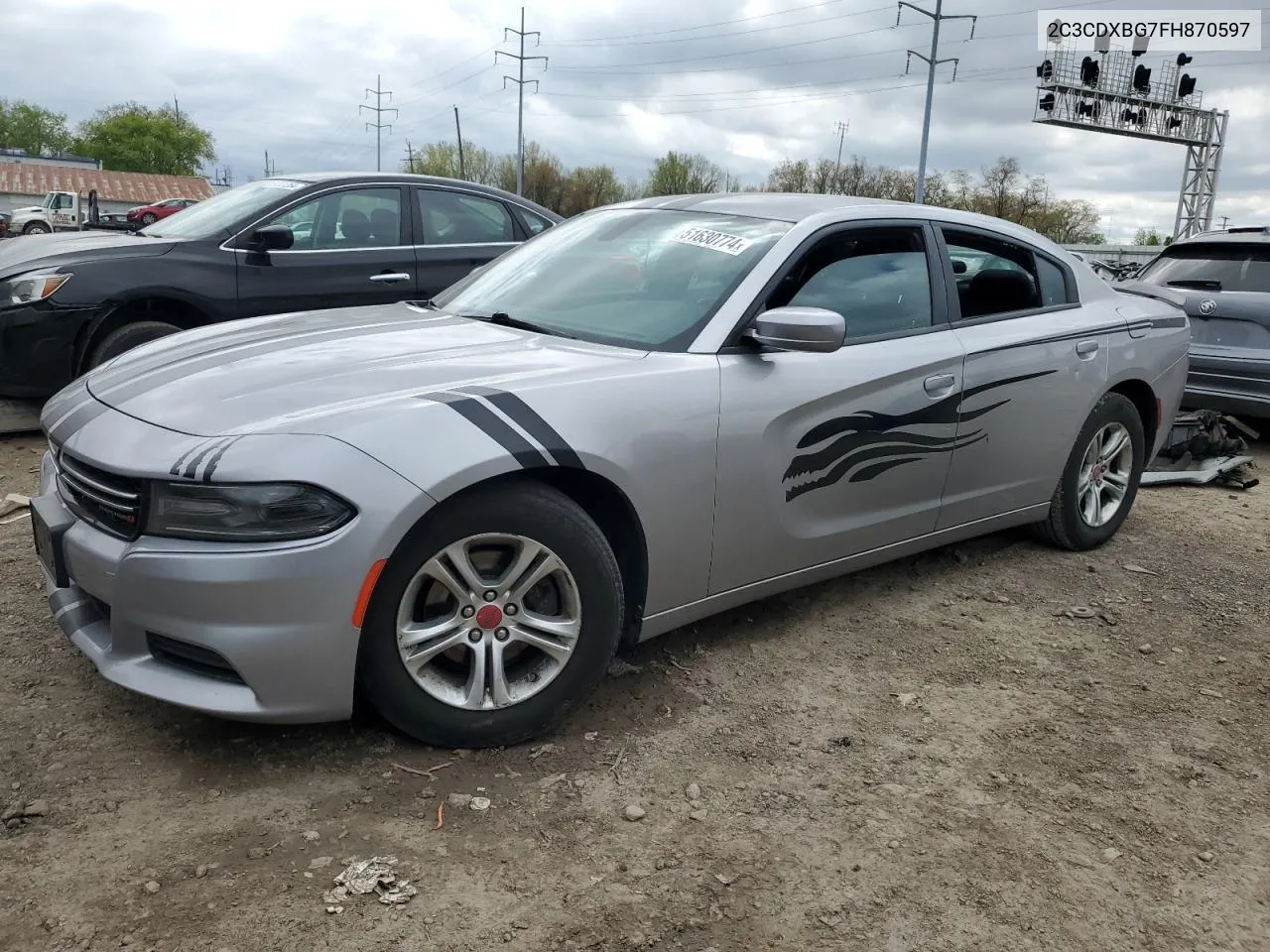 2015 Dodge Charger Se VIN: 2C3CDXBG7FH870597 Lot: 51630774