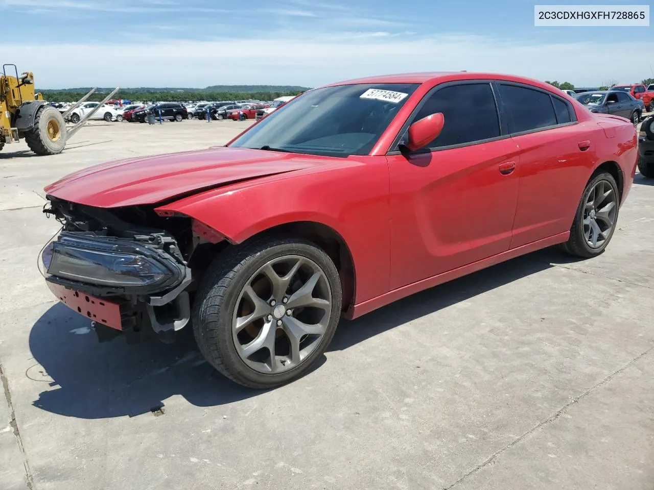 2015 Dodge Charger Sxt VIN: 2C3CDXHGXFH728865 Lot: 57774584