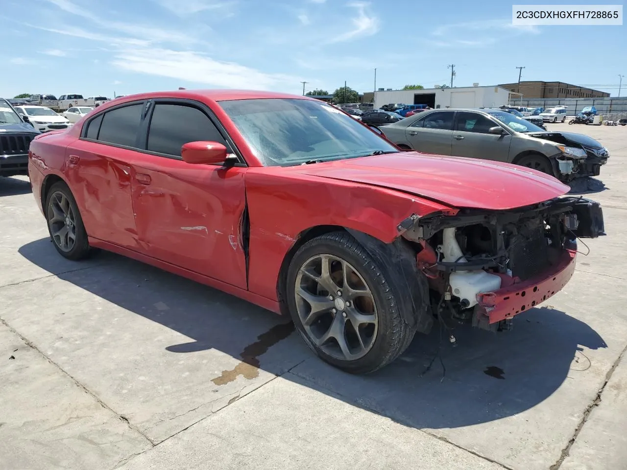 2015 Dodge Charger Sxt VIN: 2C3CDXHGXFH728865 Lot: 57774584