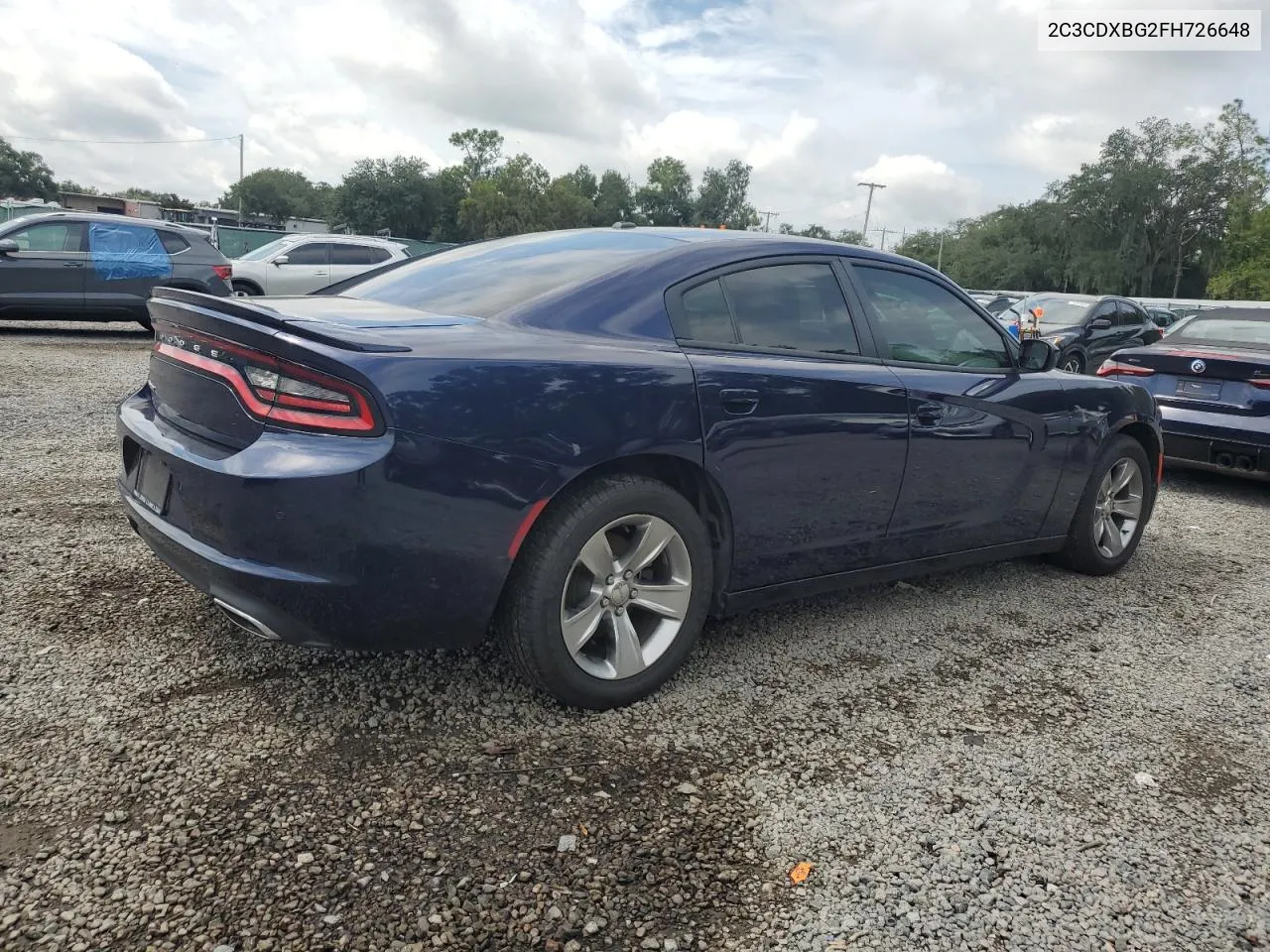 2015 Dodge Charger Se VIN: 2C3CDXBG2FH726648 Lot: 71057184