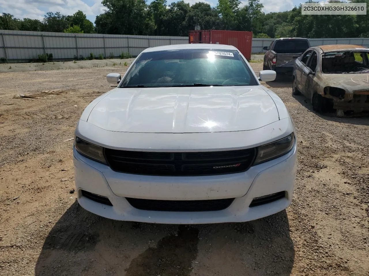 2016 Dodge Charger Sxt VIN: 2C3CDXHG3GH326610 Lot: 55703574