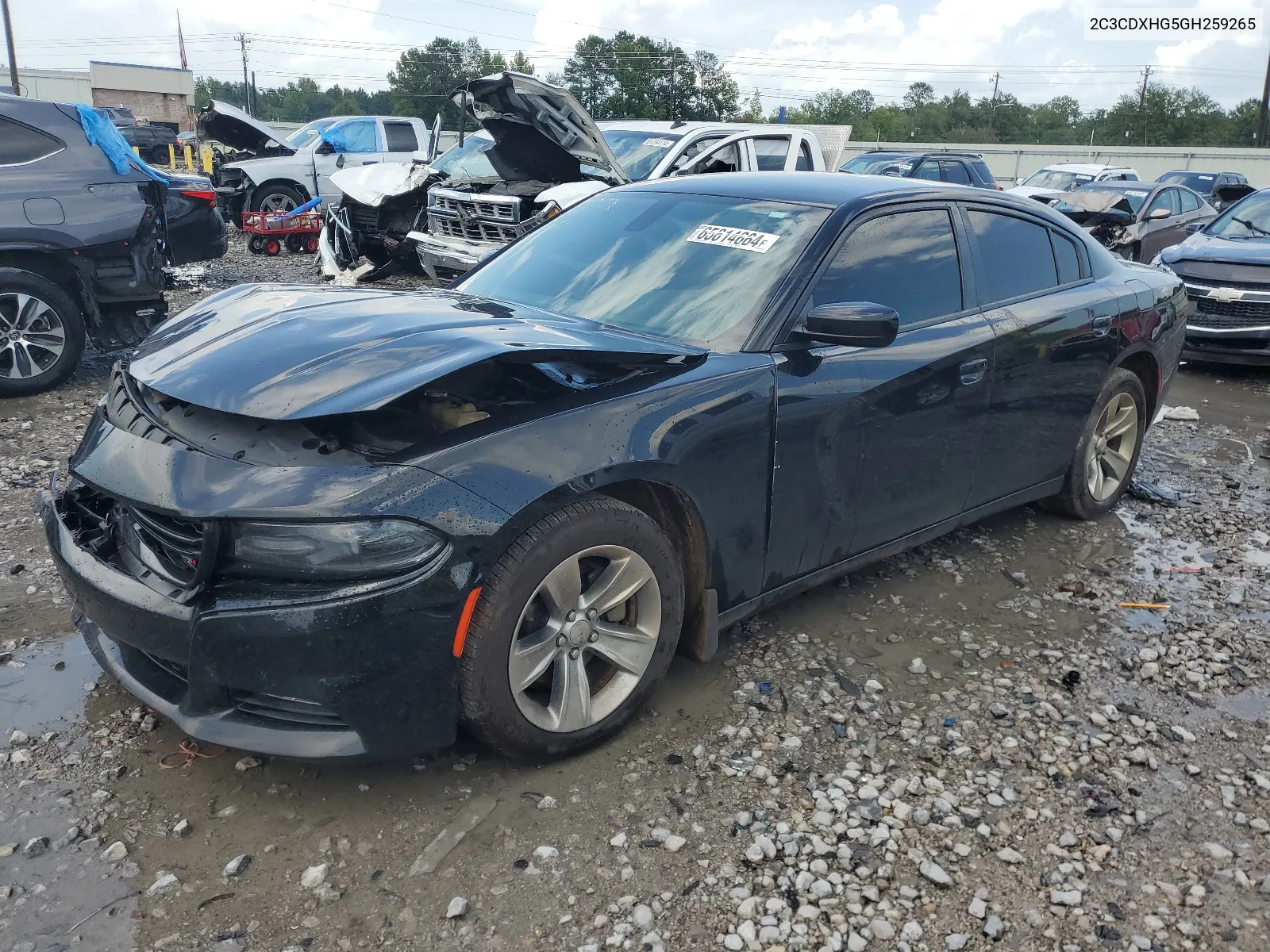 2016 Dodge Charger Sxt VIN: 2C3CDXHG5GH259265 Lot: 65614664