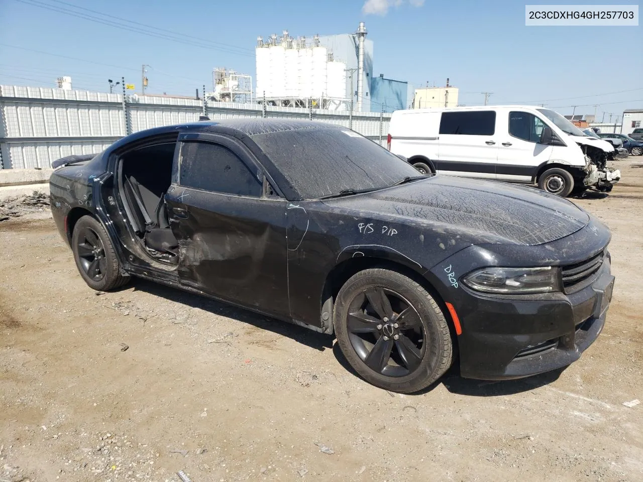 2016 Dodge Charger Sxt VIN: 2C3CDXHG4GH257703 Lot: 70008534