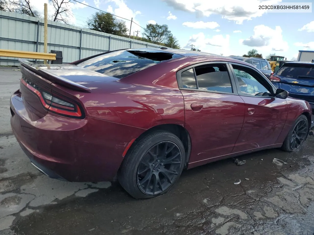 2017 Dodge Charger Se VIN: 2C3CDXBG3HH581459 Lot: 71855594