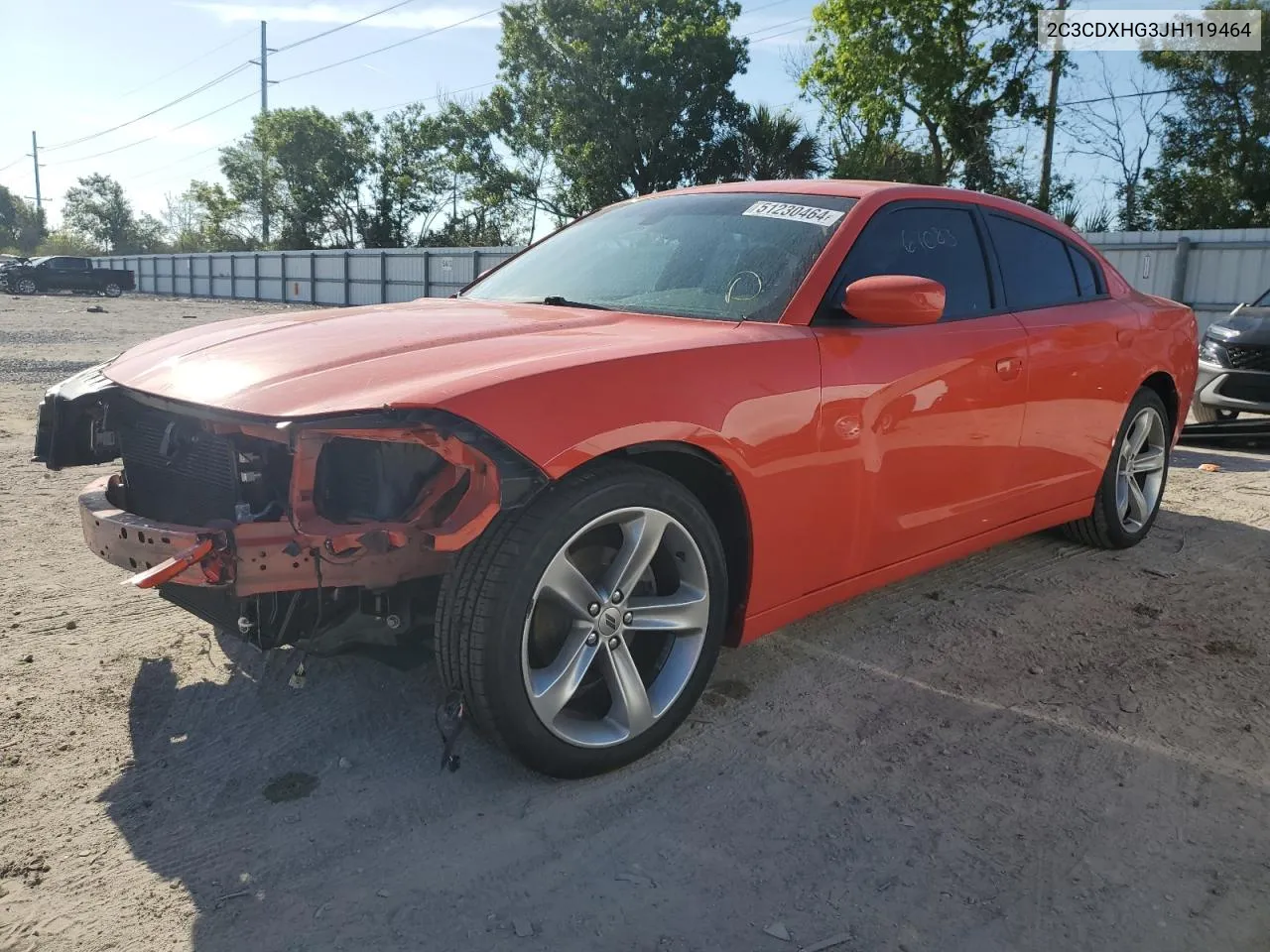 2018 Dodge Charger Sxt Plus VIN: 2C3CDXHG3JH119464 Lot: 51230464