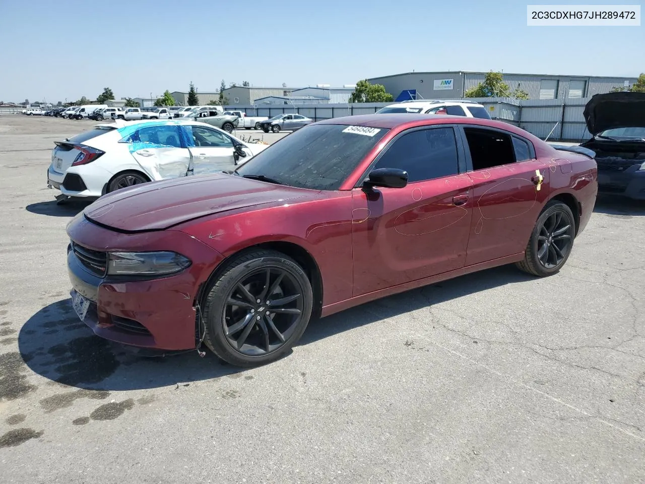 2018 Dodge Charger Sxt Plus VIN: 2C3CDXHG7JH289472 Lot: 54645484