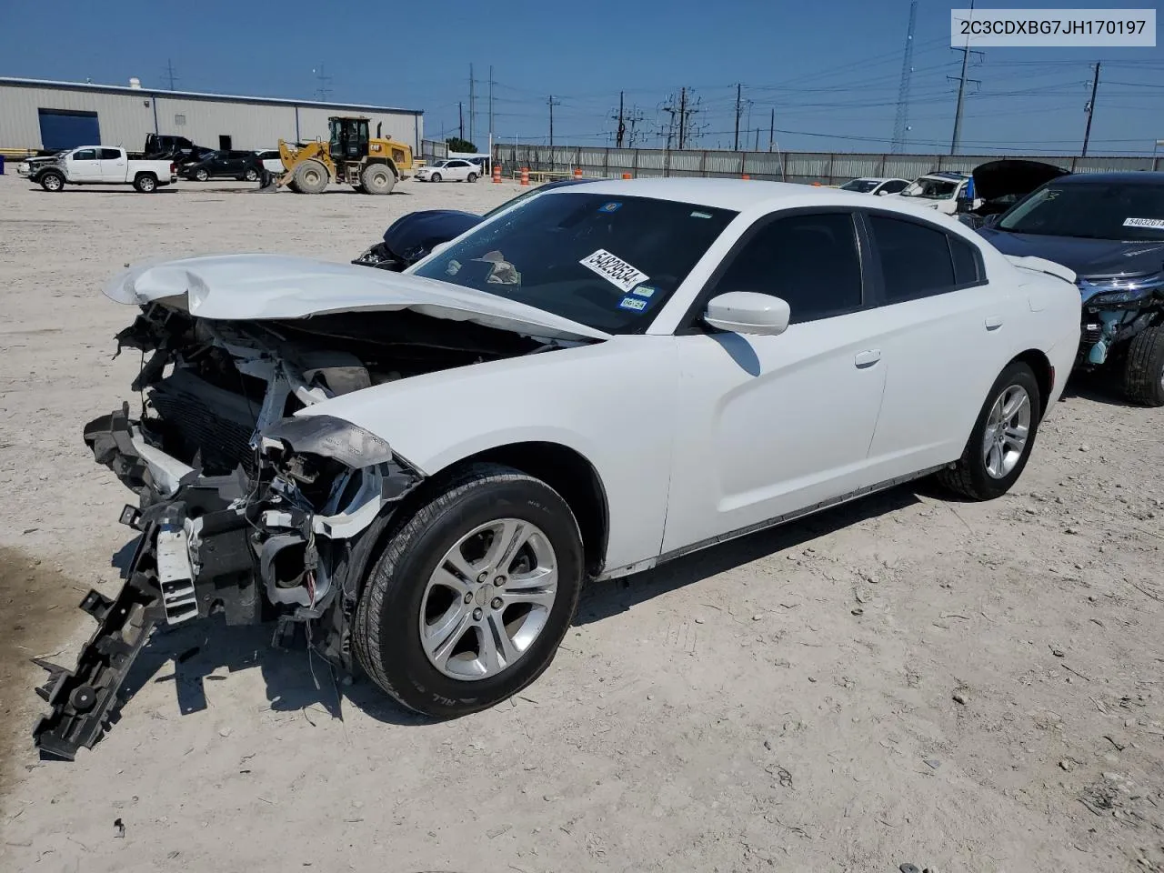 2018 Dodge Charger Sxt VIN: 2C3CDXBG7JH170197 Lot: 54829534