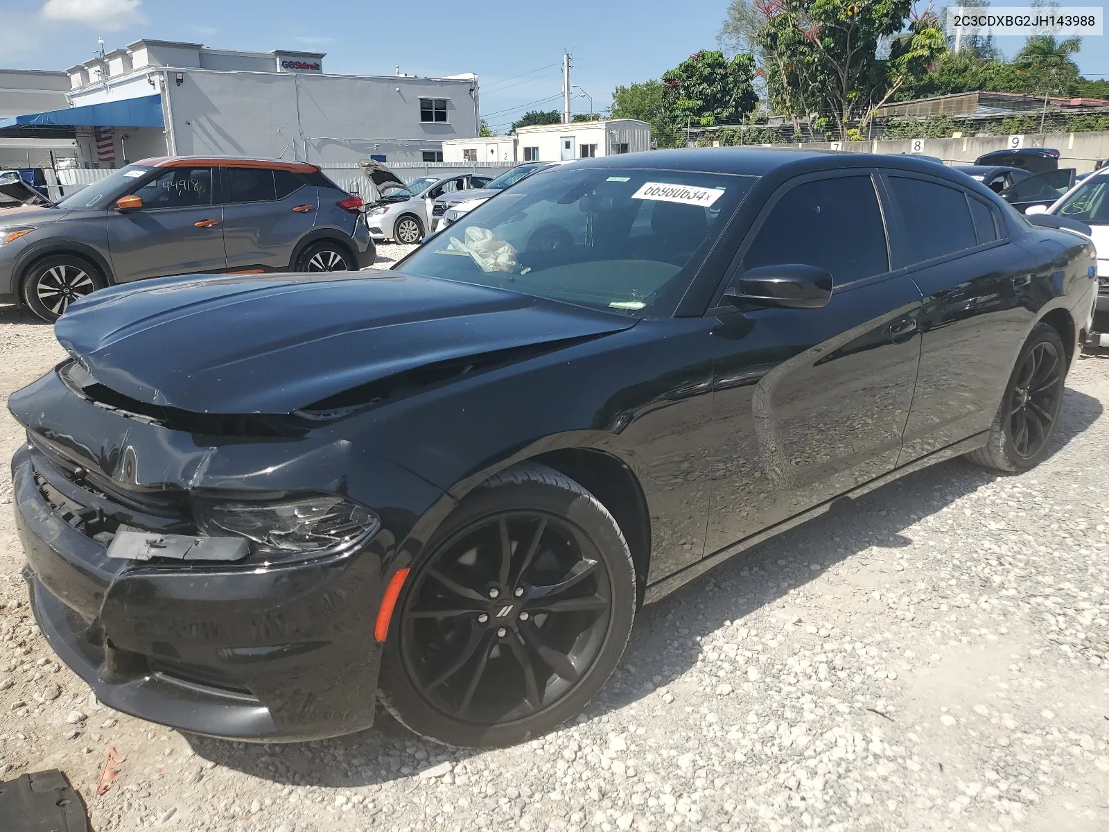 2018 Dodge Charger Sxt VIN: 2C3CDXBG2JH143988 Lot: 66980634