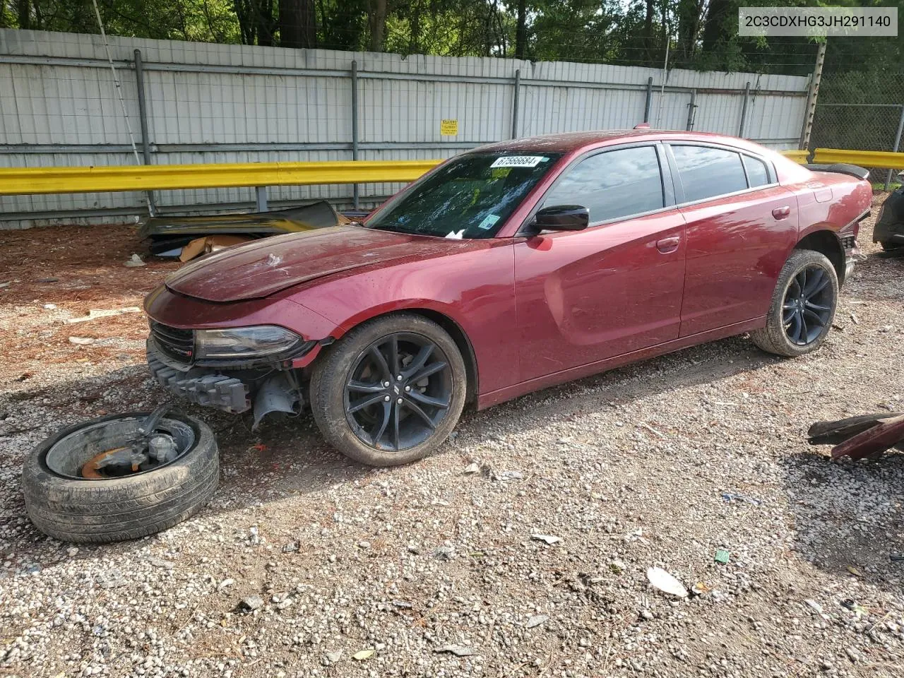 2018 Dodge Charger Sxt Plus VIN: 2C3CDXHG3JH291140 Lot: 67566684