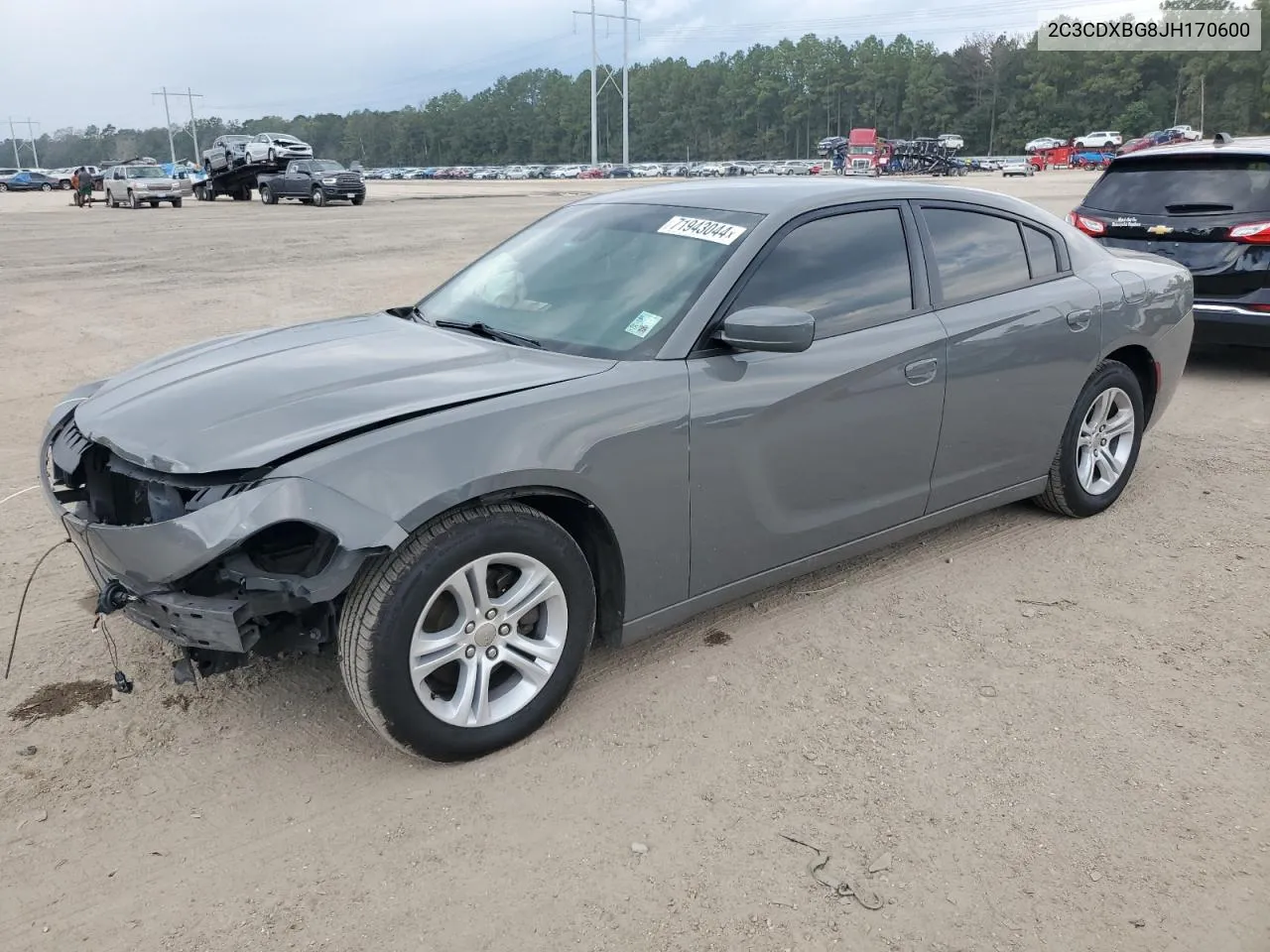 2018 Dodge Charger Sxt VIN: 2C3CDXBG8JH170600 Lot: 71943044