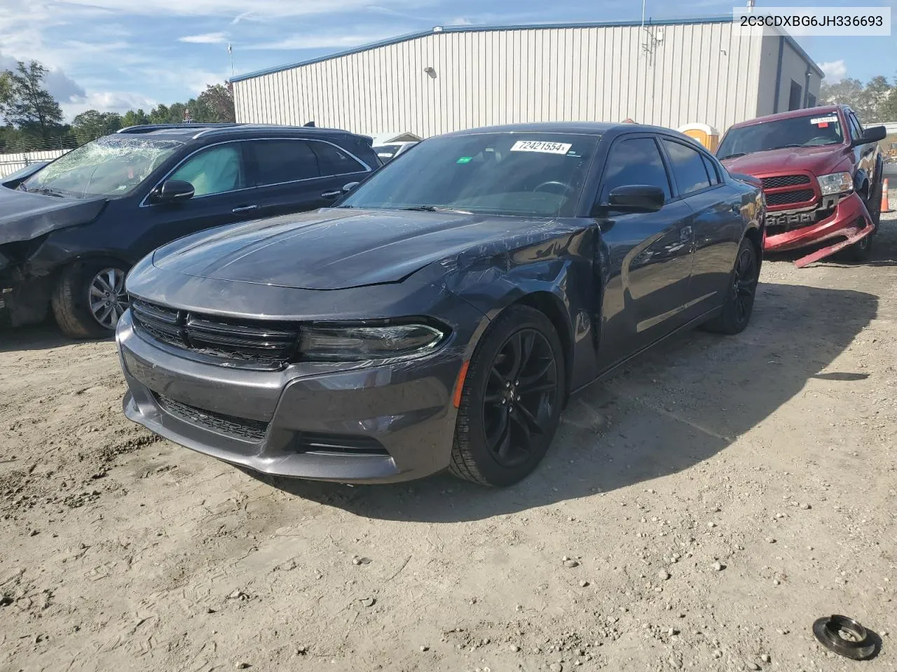 2018 Dodge Charger Sxt VIN: 2C3CDXBG6JH336693 Lot: 72421554