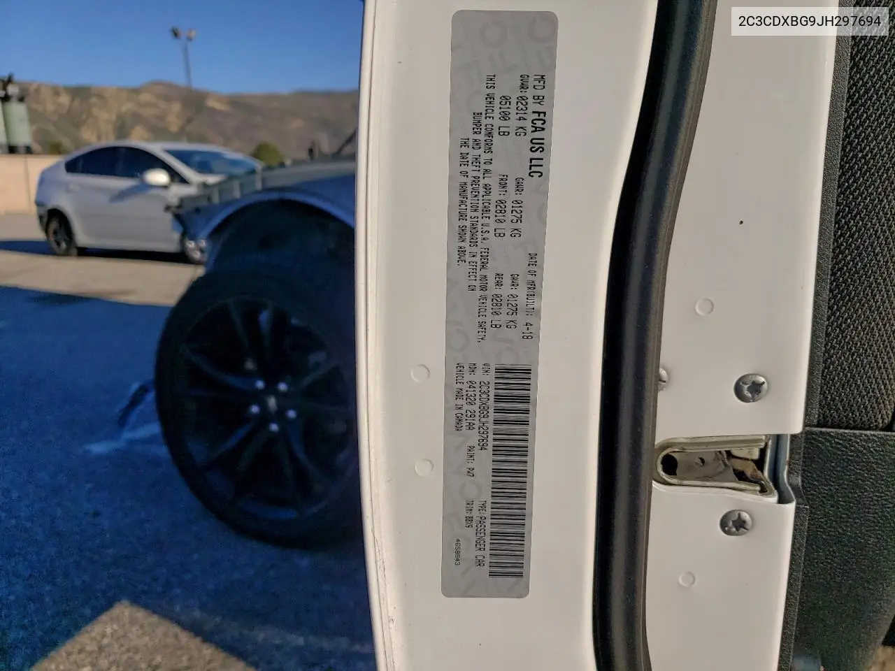 2C3CDXBG9JH297694 2018 Dodge Charger Sxt
